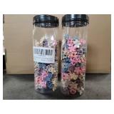 2-Pack 100 Pcs Mini Flower Hair Clips for Girls, Colorful Small Flower Claw Clips for Thick Hair, Cute Toddler Hair Accessories for Girls (200 pcs Total)