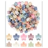2-Pack 100 Pcs Mini Flower Hair Clips for Girls, Colorful Small Flower Claw Clips for Thick Hair, Cute Toddler Hair Accessories for Girls (200 pcs Total)