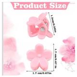 2-Pack 100 Pcs Mini Flower Hair Clips for Girls, Colorful Small Flower Claw Clips for Thick Hair, Cute Toddler Hair Accessories for Girls (200 pcs Total)