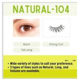 Lot of 2 False Eyelashes Lashever Natural Series, Japanese Natural Looking Fake Eyelashes A Day Long Lasting Wear, Reusable Strip, Lightweight & Comfortable, 2 Pairs, Natural 104 Black