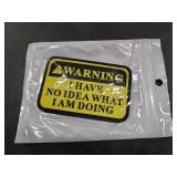 Funny Hook and Loop Patch - Warning I Have No Idea What I Am Doing, Humorous Embroidered Patches for Tactical Backpack, Dog Harnesses, Army Vests, Jackets, Jeans, Hats, Helmets