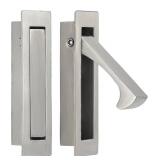 HOMOTEK Recessed Pocket Door Pull Handle, Edge Flush Pull, Hidden Finger Pull, Modern Pocket Hardware for Sliding Door, Size: 80x22x16mm, Stainless Steel 304 (Satin Nickel, 2pack)