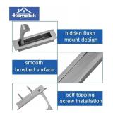 HOMOTEK Recessed Pocket Door Pull Handle, Edge Flush Pull, Hidden Finger Pull, Modern Pocket Hardware for Sliding Door, Size: 80x22x16mm, Stainless Steel 304 (Satin Nickel, 2pack)