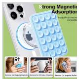 Anteel Magnetic Suction Phone Mount for MagSafe Case, Silicone Grip Secure Mirror Shower Phone Holder for iPhone 12/13/14/15/16, Hands-Free Selfie/Video for TikTok Creator/Influencer (White)