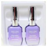2 Pc Set Peelable Base Coat Plus Glossy Top Coat for Nails Cure under UV/LED Light Gel and Press on Nails Protects Natural Finger Nail