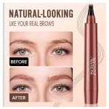 AWROSE Eyebrow Pencil, 3D Waterproof Microblading Eyebrow Pen 4 Fork Tip Tattoo Pencil, Precise Natural Brow Magic Eye Brow Pencil with Hair Like Strokes, 4 Points Multi-Used Eye Brow Pen for Women #0