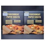 Lot of 2 Parchment Paper Baking Sheets for Emeril Lagasse 26 QT Extra Large Air Fryer, 11x10 Inch Non-Stick Precut Baking Parchment for Air Fryer Steaming Bread Cup Cake Cookie and More - 100 per Pack