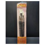 Creative Mark Powercryl Ultimate Acrylic Paint Brushes - Flat Set of 5, Artist Paint Brushes, 3 Diameters of Synthetic Hair Filament, Fine Control of Heavy Acrylics, Water Soluble Oils, and More