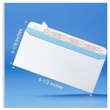 #10 Self Seal Security Envelopes, 110 Count, 4-1/8" x 9-1/2" 24 lb Paper NO Window White Strip and Seal for Privacy & Business"