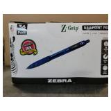 Zebra Pen Z-Grip Retractable Ballpoint Pen, Smooth-Flowing Blue Ink, 1.0mm Fine Point, School Supplies, Teacher Supplies, and Office Supplies, 36-Pack (25236)