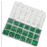 270 PCS Car Seal Gasket Washer,O Ring Assortment Set Kit, Rubber Waterproof Heat-Resistant Compressor Sealing Washer, Universal for Most Cars, Electrical Appliances, Bearings (Green)