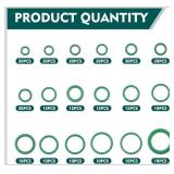 270 PCS Car Seal Gasket Washer,O Ring Assortment Set Kit, Rubber Waterproof Heat-Resistant Compressor Sealing Washer, Universal for Most Cars, Electrical Appliances, Bearings (Green)