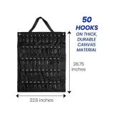 50-Hook Roll-Up Canvas Key Organizer Board