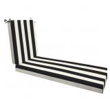 Outdoor Chaise Lounge Cushion - Black and White Stripe - Retail: $89