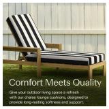Outdoor Chaise Lounge Cushion - Black and White Stripe - Retail: $89