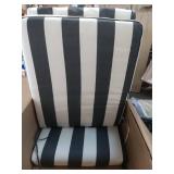 Outdoor Chaise Lounge Cushion - Black and White Stripe - Retail: $89