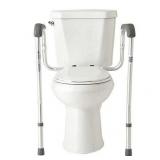 Medline - Guardian Toilet Safety Rails, 300-lb. Weight Capacity, One Pair for One Toilet - Silver - Retail: $98