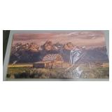 Grand Teton Barn Landscape Canvas Print 47