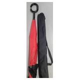 Inverted Double Layer Umbrella - Red and Black