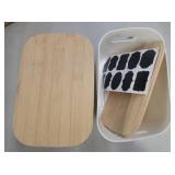 Modern Kitchen Storage Set - Bamboo Cutting Board and Storage Containers