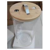 Modern Glass Storage Jar with Bamboo Lid