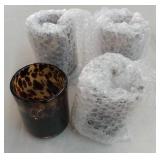 Tortoise Shell Pattern Glass Votive Candle Holder - Retail: $12