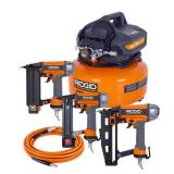 6 Gal. 150 PSI Electric Air Compressor with 25 ft. Hose, 18GA Brad Nailer, 16GA Finish Nailer and 18GA Finish Stapler - Retail: $299