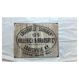 Louisville Slugger Hillerich & Bradsby Co. Metal Sign – Vintage Baseball Wall Art - Retail: $45