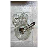 Vintage Cut Glass Dessert Set with Serving Spoons - Retail: $25