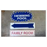 Vintage Swimming Pool Sign Set - Retail: $75