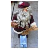 Vintage Scottish Plaid Santa Claus Figure with List - Retail: $45