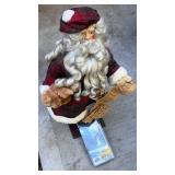 Vintage Scottish Plaid Santa Claus Figure with List - Retail: $45