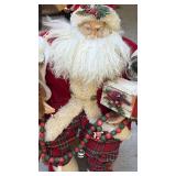 Vintage Christmas Santa Decoration with Plaid Details - Retail: $45
