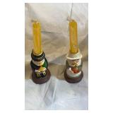 Vintage Pilgrim Thanksgiving Candle Holders Set - Retail: $25