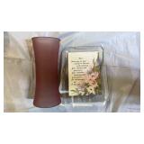 Vintage Musical Glass Art with Pink Flower Base - Retail: $25