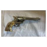 Vintage Mattel Cap Gun Revolver with Faux Stag Grip – Western Toy Collector’s Pistol- Retail: $75