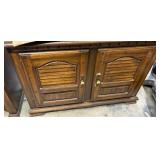 Stackable Two-Piece Wooden Hutch / China Cabinet – Glass Display & Storage - Retail: $175