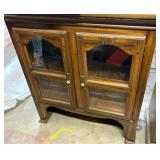 Stackable Two-Piece Wooden Hutch / China Cabinet – Glass Display & Storage - Retail: $175