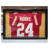 Framed Signed Skyy Moore Kansas City Chiefs Custom #24 Jersey with Beckett Witnessed Authentication