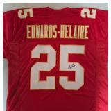 Signed Clyde Edwards-Helaire #25 Kansas City Chiefs with James Spence Authentication