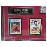 Framed Kansas City Chiefs 8x10 Photograph with Five Autographed Football Cards