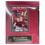 Framed Kansas City Chiefs 8x10 Photograph with Five Autographed Football Cards