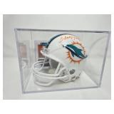 Signed Charles Harris Miami Dolphins Mini Helmet with Acrylic Case