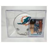Signed Charles Harris Miami Dolphins Mini Helmet with Acrylic Case