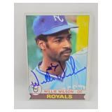 Signed 1979 Topps Willie Wilson Rookie Card Kansas City Royals