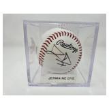 Signed Opening Day Baseball Jermaine Dye in Acrylic Case
