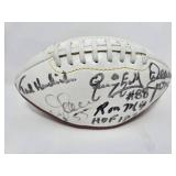 Signed White Panel Football Multiple Hall of Famers Including Deacon Jones, Bobby Bell, Mel Renfro, Ted Hendricks, Ron Mix, and More