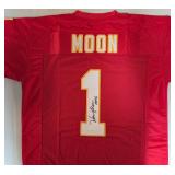 Signed Warren Moon #1 Kansas City Chiefs Custom Jersey NFL Hall of Fame with James Spence Authentication