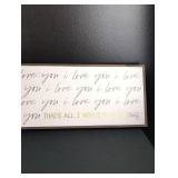 Handwritten Love Message Wall Art 48x9