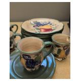 Hand-Painted Fruit Pattern Ceramic Dinnerware Set